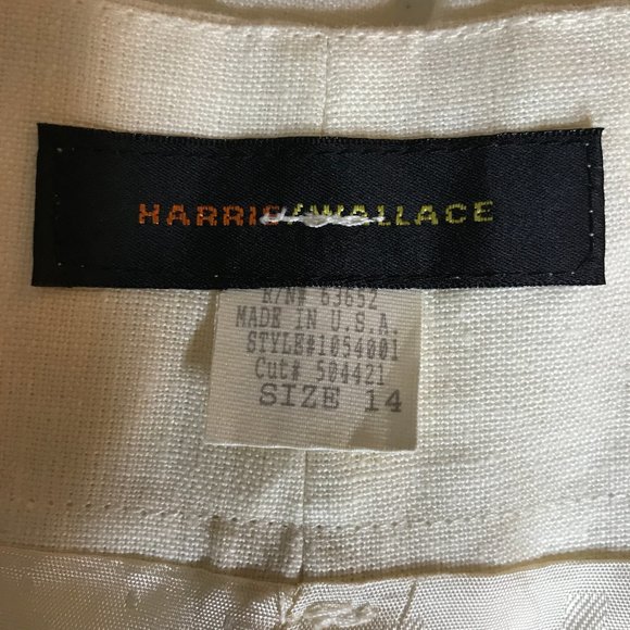 Vintage 100% Linen Pleated Cuffed Trousers 4 Pockets Belt Loops Lined Size 14 - Picture 6 of 16